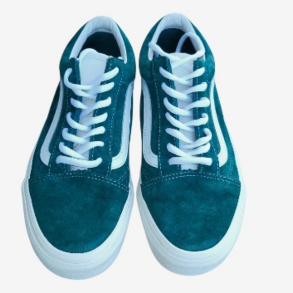 Vans HEIQ Water Resistant Dry Old Skool Tennis Shoe Sneaker Teal Green Women 7 - Picture 2 of 12
